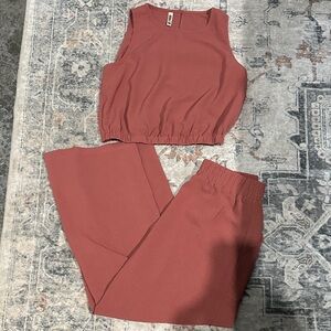 Women's Sleeveless Jumpsuit in Rust